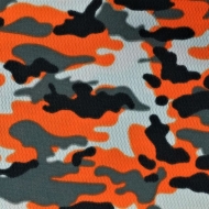 Camouflage Print Dimple Mesh Orange