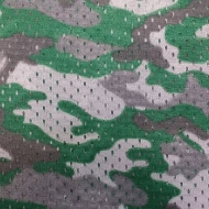 Camouflage Print Football Mesh Green