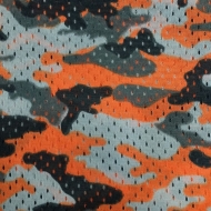 Camouflage Print Football Mesh Orange