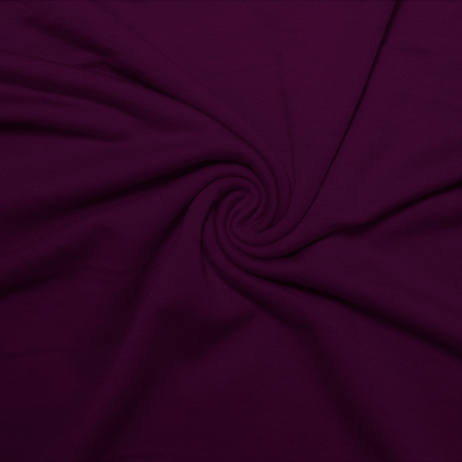 French Terry Polyester Rayon Spandex Eggplant - Click Image to Close