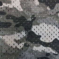 Camouflage Print Football Mesh Charcoal