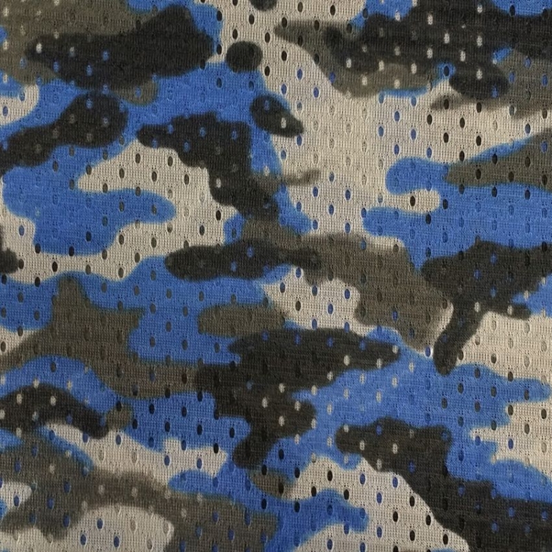 Camouflage Print Football Mesh Royal