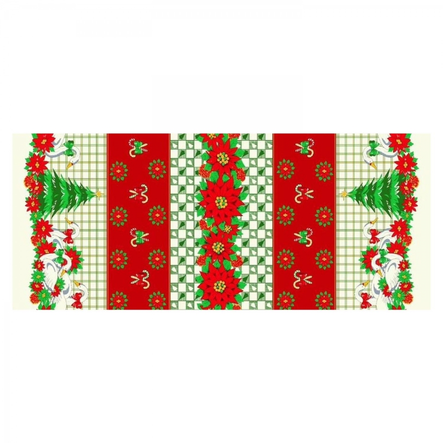 Poly Poplin Christmas Tablecloths Fabric Style# 10019 - Click Image to Close