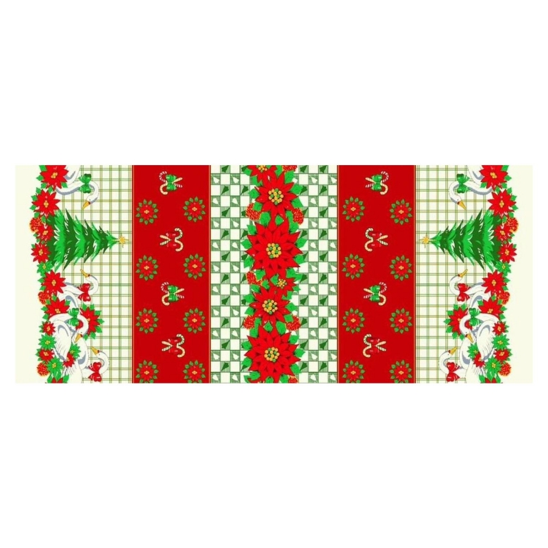 Poly Poplin Christmas Tablecloths Fabric Style# 10019