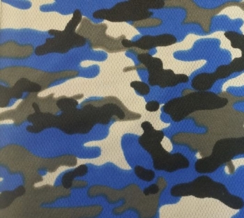 Camouflage Print Dimple Mesh Royal