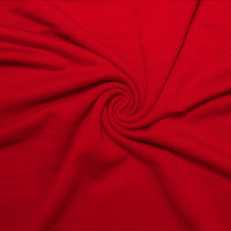 French Terry Polyester Rayon Spandex Red - Click Image to Close