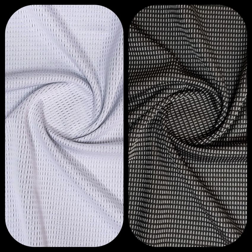 Double Sided Micro (Reversible) [MD-BW] - $3.50 : Fabrics - Dazzle Nylon  Polyester, Dimple Mesh, Double Knit, Footbal King Micro Mesh
