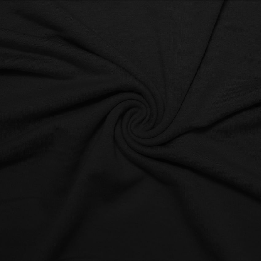 French Terry Cotton Spandex-Black - Click Image to Close