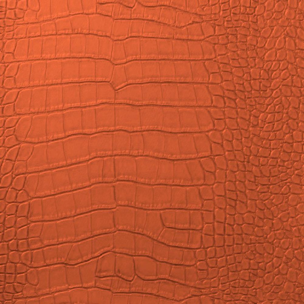 Vinyl Crocodile ORANGE Fake Leather Upholstery Fabric By the Yard 54